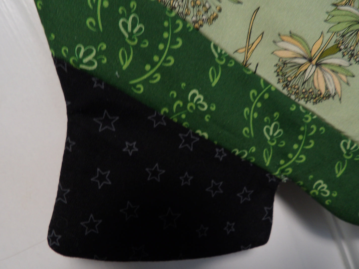 Handmade Quilted Witch's Boot Christmas Stocking - Green (ish)