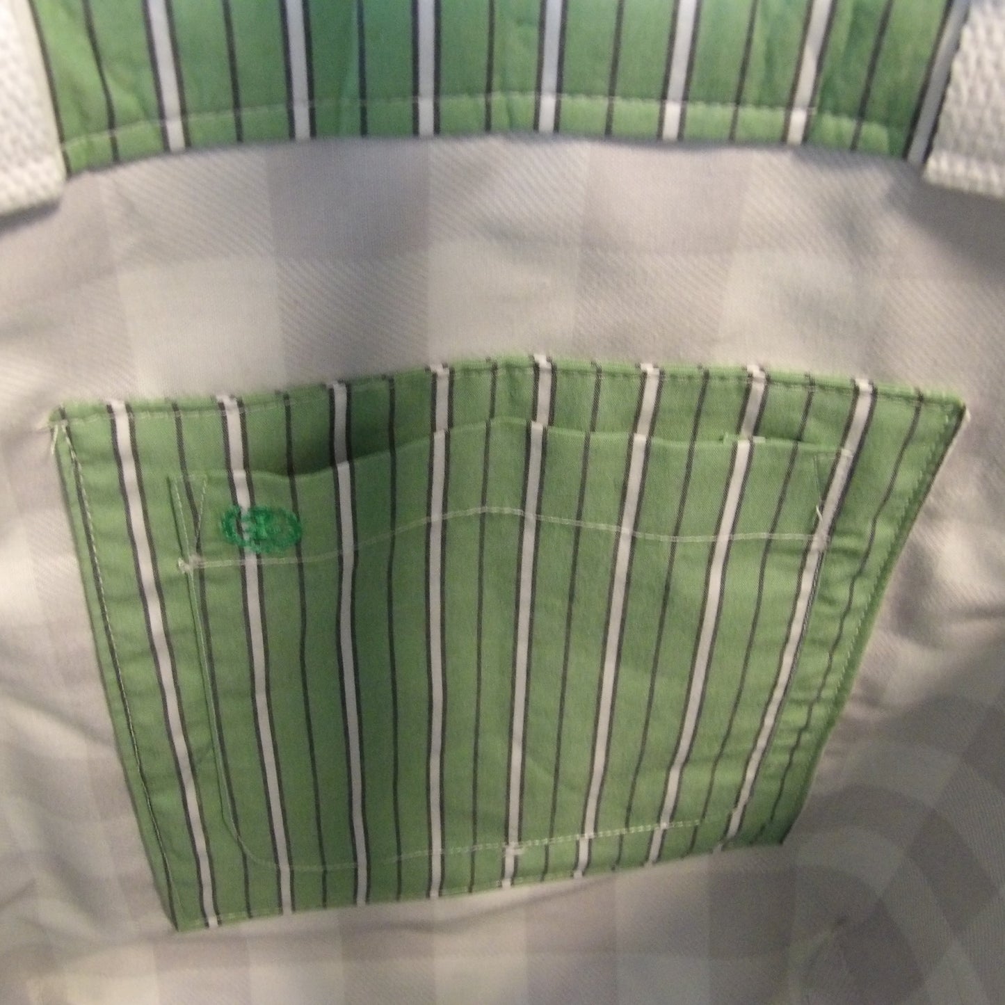 Market Tote Bag - green, blue, yellow - upcycled